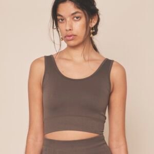 Top – rib seamless, brun (Moonchild)